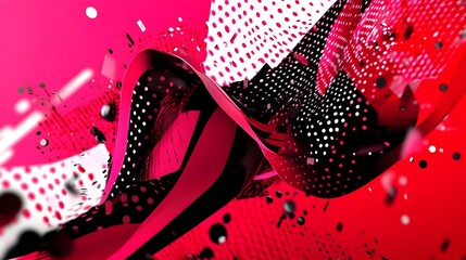Poster - Dynamic folding layers of graphene abstract art digital composition vibrant environment artistic perspective