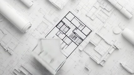 Architectural blueprints, floor plan, design, office, workspace