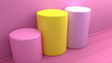 Poster - Inflation-adjusted growth projections assessment colorful cylinders digital art abstract environment creative viewpoint