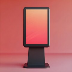 Poster - Interactive kiosk advertisement mockup modern design digital display studio environment front view