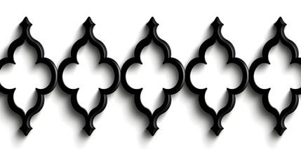 Poster - Islamic geometric patterns in black minimalist art studio setting abstract contemporary design