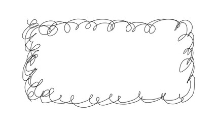 Poster - Hand-drawn scribble frame design in black and white  