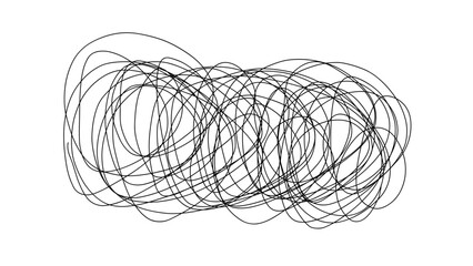 Poster - Hand-drawn scribble lines creating chaotic patterns on white background  