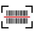 © teracreonte - Icono de escaneo de código de barras con línea de color rojo. Lector de código de barras de productos