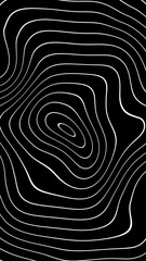 Poster - Lines move slowly in waves on black background. Motion. Thin lines move in waves. Vertical Loop Background of stream of