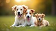 © Leah - Three Adorable Puppies in a Sunny Meadow