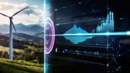 Poster - wind energy revolution renewable energy landscape infographic analysis technology futuristic view en