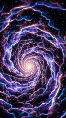 Poster - Mesmerizing galaxy spiral unveiling cosmic vortex with glowing energy swirls