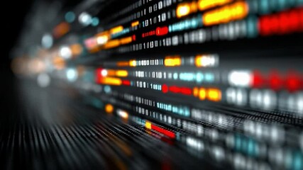 Poster - Digital Flow Visualization: A dynamic, eye-level perspective on digital data streaming, showcasing an abstract composition of lines, color, and light.
