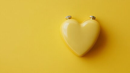 Aufkleber - Yellow heart-shaped object on yellow background.