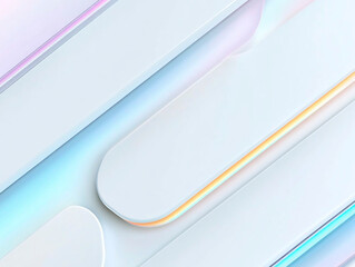 Poster - abstract 3d background with diagonal layered white panels and subtle pastel light reflections in sof