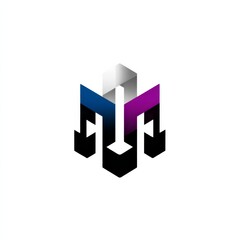 Aufkleber - Abstract Geometric Logo Design Featuring Gradient Colors and Minimalist Shapes for Modern Branding