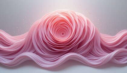 Poster - Whimsical pink swirl art abstract design digital artwork showcase soft textured environment close-up view creative conceptualization for visual inspiration