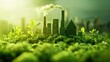 © Pixelzone - Green factory industry for good environment ozone air low carbon footprint production concept : Generative AI.