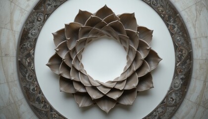 Poster - Delicate floral design installation art gallery visual art minimalist environment aerial view contemporary concept