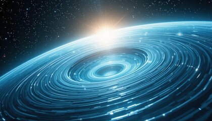 Poster - Cosmic phenomenon black hole outer space digital art celestial environment wide-angle view space-time concept for seo impact