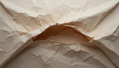 Poster - Unfolding textured paper crease studio setting abstract imagery neutral tones close-up view creative concepts for visual art