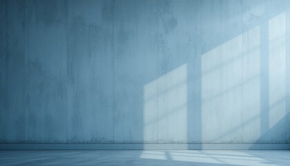 Poster - Abstract light play on concrete walls in minimalist interior space studio digital art calm environment low angle visual serenity