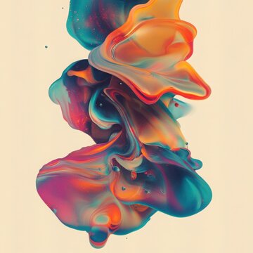 Dark ink drop motion, a subtle dreamy shape in the background