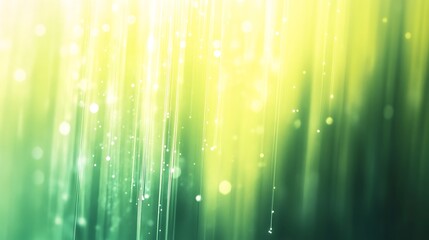 Poster - Abstract Light Streaks with Bokeh Effect in Green and Yellow Gradient Background