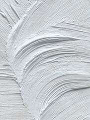 Poster - Abstract White Paint Strokes Texture Background with Artistic Brushwork and Minimalist Design for Creative Projects