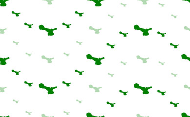 Poster - Seamless pattern of large and small green cordless angle grinder symbols. The elements are arranged in a wavy. Illustration on light green background