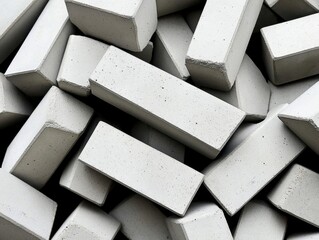 Poster - Minimalist Arrangement of Rectangular Concrete Blocks in Neutral Tones with a Dark Background for Modern Design