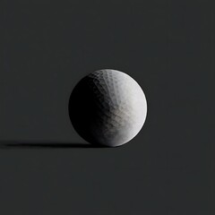 Poster - Geometric Surface Sphere With Textured Details In Black And White Under Soft Shadow On Dark Backdrop.