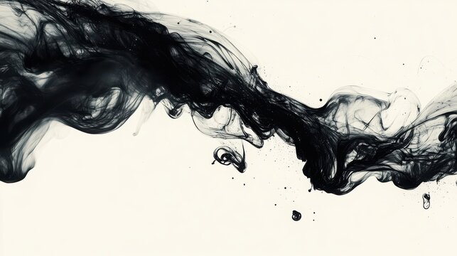 Swirling ink swirl curves, vivid chromatic shape backdrop