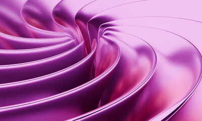 Poster - Luxurious Abstract Design with Soft Pink and Purple Metallic Curves