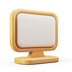 Poster - Retro-style wooden display screen mockup.