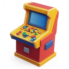 Poster - Colorful arcade game machine illustration.