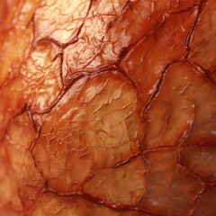 Poster - Abstract close up of a textured surface with organic veins and intricate patterns in warm brown tones