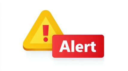 Poster - Scam call phone security. Warning symbol with alert notification in vibrant colors.