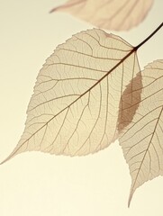 Poster - Delicate leaf veins macro photography showcasing intricate details and natural beauty in soft light botanical art