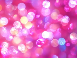 Poster - Abstract pink and purple bokeh background with glowing circles creating a dreamy and magical atmosphere perfect for festive designs and romantic themes
