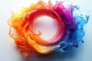Poster - Vivid swirl of colors creating a dynamic display of water and light in an artistic composition