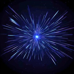Poster - Captivating cosmic burst of radiant blue light streaks across the vast expanse of deep space background