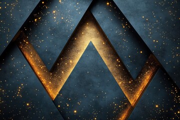 Poster - Elegant abstract design featuring golden accents against a textured dark background with shimmering effects