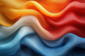 Poster - Colorful waves of fabric create a vibrant display in texture and design