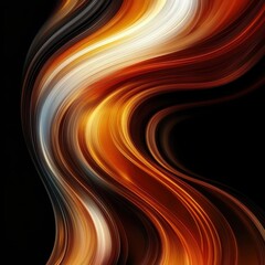 Poster - Dynamic abstract art featuring flowing curves in shades of orange white and black for modern design projects and creative backgrounds