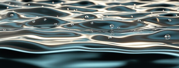 Poster - Vibrant design showcases smooth curves and waves in stunning blue hues, creating a mesmerizing abstract background with depth