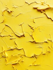 Poster - Vibrant yellow paint texture abstract art background close up view with bold brushstrokes and smooth surface