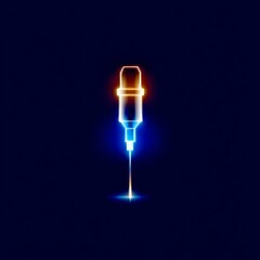 Aufkleber - Neon Light Emission: Abstract Glowing Laser Beam Cutting Through Dark Space - Modern Sci-Fi Technology Concept