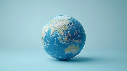 Wall Mural - globe with continents and oceans on light blue background, a globe displaying continents and oceans 