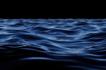 Poster - Serene blue ocean waves rippling under a dark sky creating a calm and peaceful atmosphere with a low angle shot emphasizing the water texture