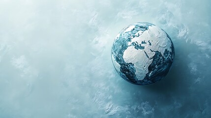 Wall Mural - globe with continents and oceans on light blue background, a globe displaying continents and oceans 