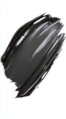 Poster - Abstract dark gray paint stroke on a white background creating a sleek and modern design element perfect for artistic backgrounds