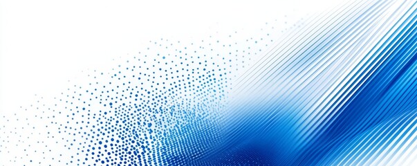 Poster - Abstract blue geometric lines on white background. Modern blue gradient diagonal rounded lines pattern. Minimal geometric design. Futuristic concept.