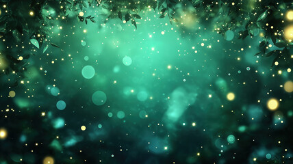 Poster - Fiber optic network background with scattered light spots representing digital speed and communication
